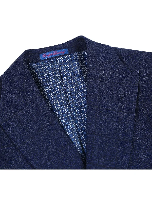 English Laundry Slim Fit Two button Blue Check Peak Lapel Suit