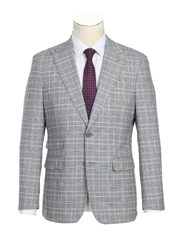 White Smoke Plaid Suit