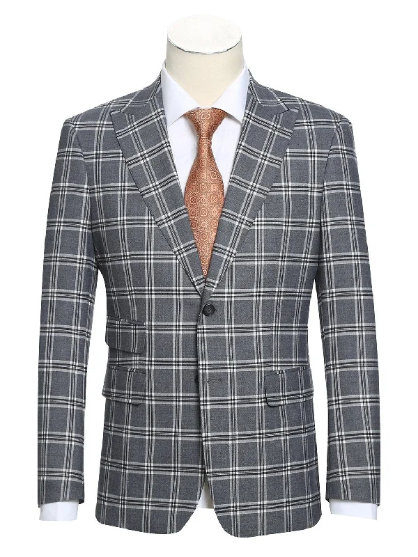 English Laundry Slim Fit Two Button Check Peak Lapel Suit