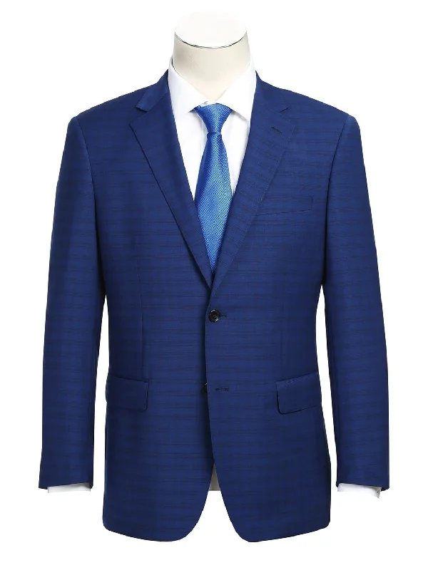 Men's Classic Fit Wool Blend Checked Suit