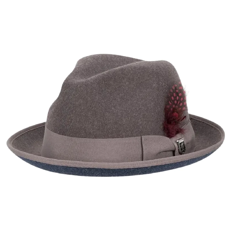 Stacy Adams Mushroom Provato Knit 2" Brim Pinch Fedora with Contrast Underbrim
