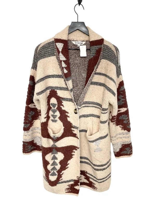 Brown & Cream Sweater Cardigan Davi & Dani, Size L